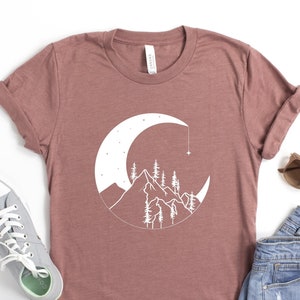 Moon Shirt Night Sky Shirt Moon Nature Scene T-shirt - Etsy