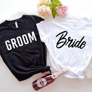 Bride and Groom Shirt, Wedding Shirt, Bride Groom Shirt Set, Just Married Shirt, Honeymoon T-Shirts, Newly Married Shirt, Bridal Party Gift