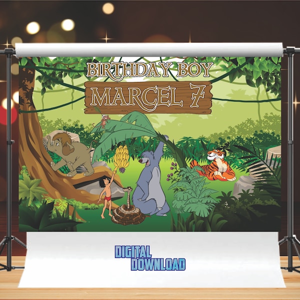 Jungle Book Backdrop, Jungle Book Birthday Party Decoration, Jungle Book Birthday Party, Jungle Book Banner, Digital File Only