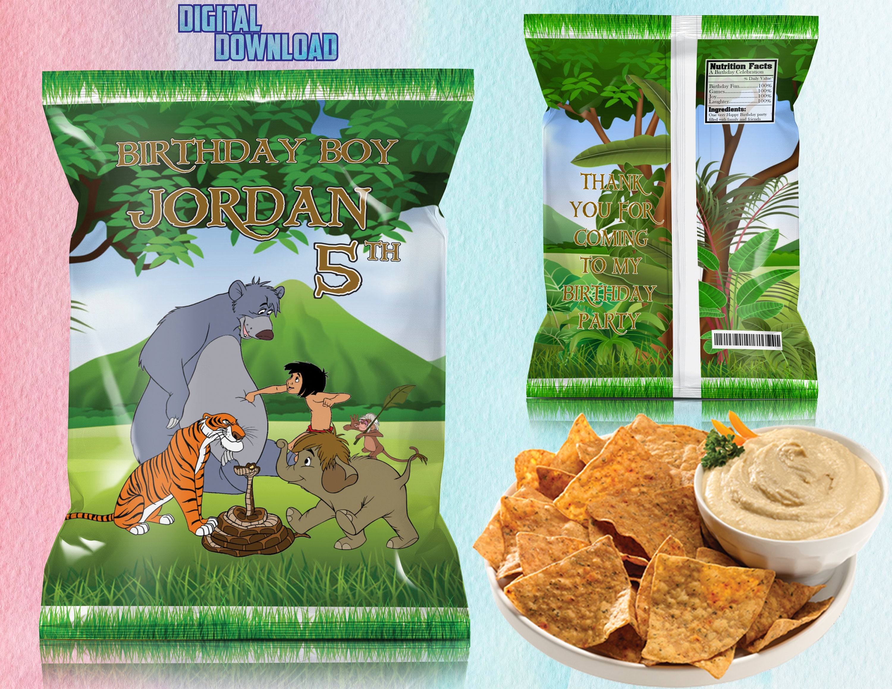 Jungle Book Chip Bag, Jungle Book Party Favor, Jungle Book Birthday
