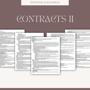 Contracts II Law School Outline
