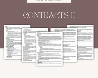 Contracts II Law School Outline