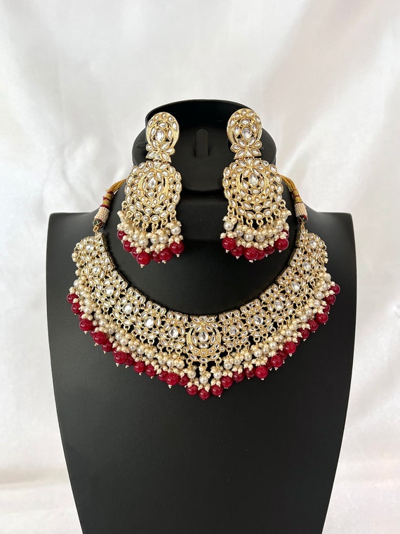 Red kundan discount