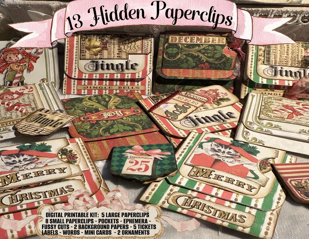 HIDDEN PAPERCLIPS Kit Super Easy Craft! Bookmarks Large - Small, With ...