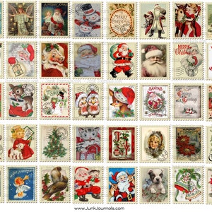200 Vintage CHRISTMAS STAMPS Bundle .,snowmen, Santa, Retro to Antique ...