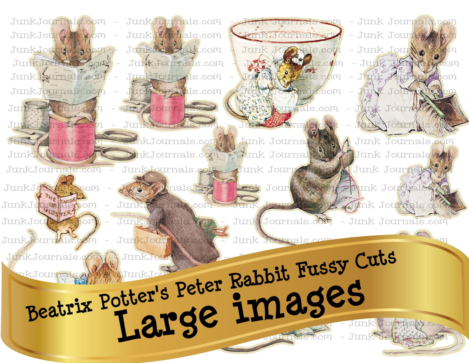 125 PRINTABLE PETER RABBIT Beatrix Potter &amp; Garden Clip Art Fussy Cuts ...