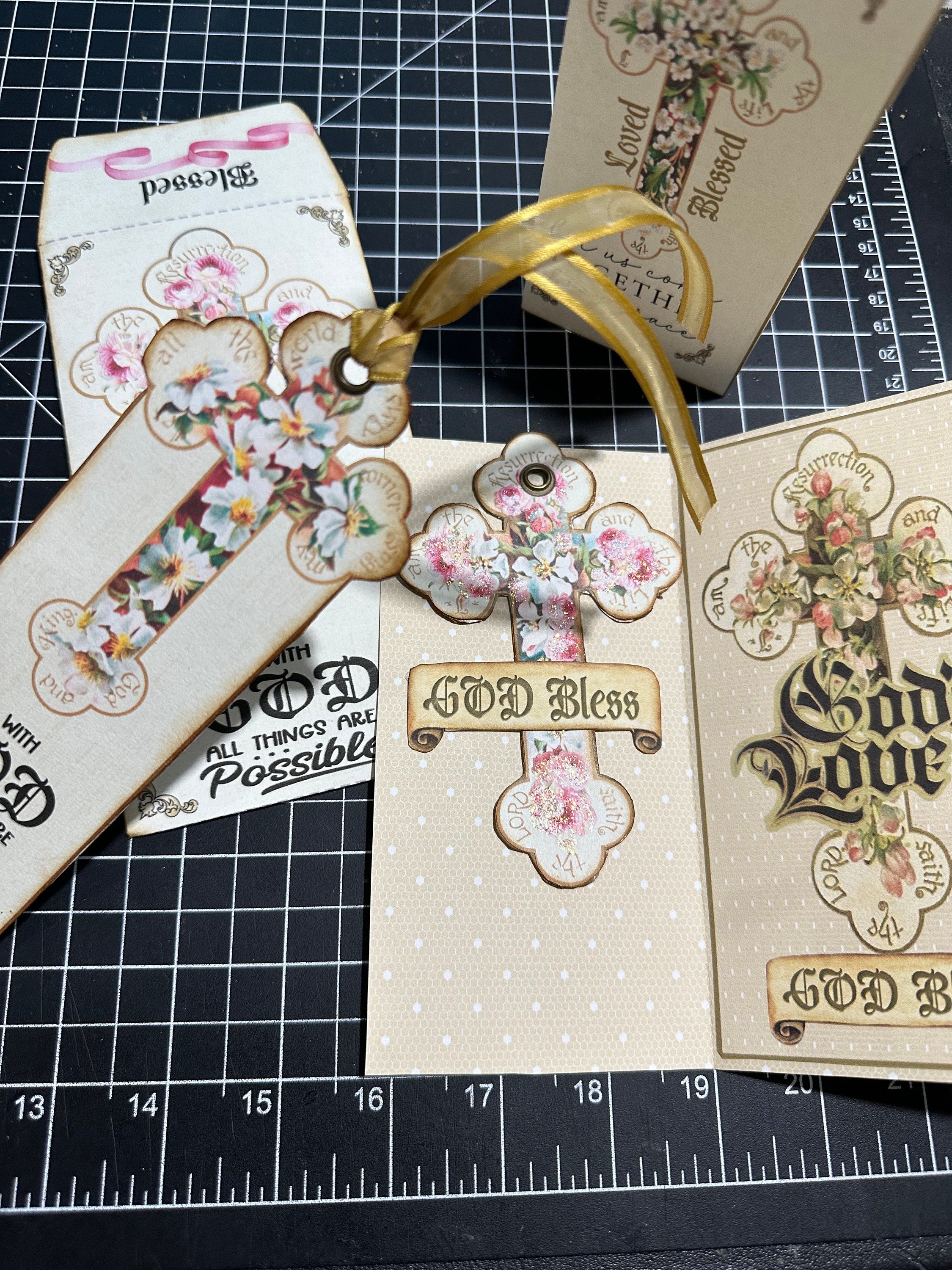 BEAUTIFUL CROSS KIT Paper Digital Printable Greeting Cards, Bookmarks ...