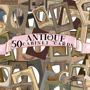50 ANTIEKE KASTKAART Lijsten Vintage Ephemera Transparante achtergrond png-afbeeldingen Download voor mixed media-projecten en voeg foto's achter de foto's toe