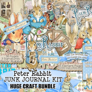 PETER RABBIT ENORME Junk Journal Kit Beatrice Potter Foto vintage Ephemera stampabile Shabby Chic Garden Bellissimi abbellimenti digitali