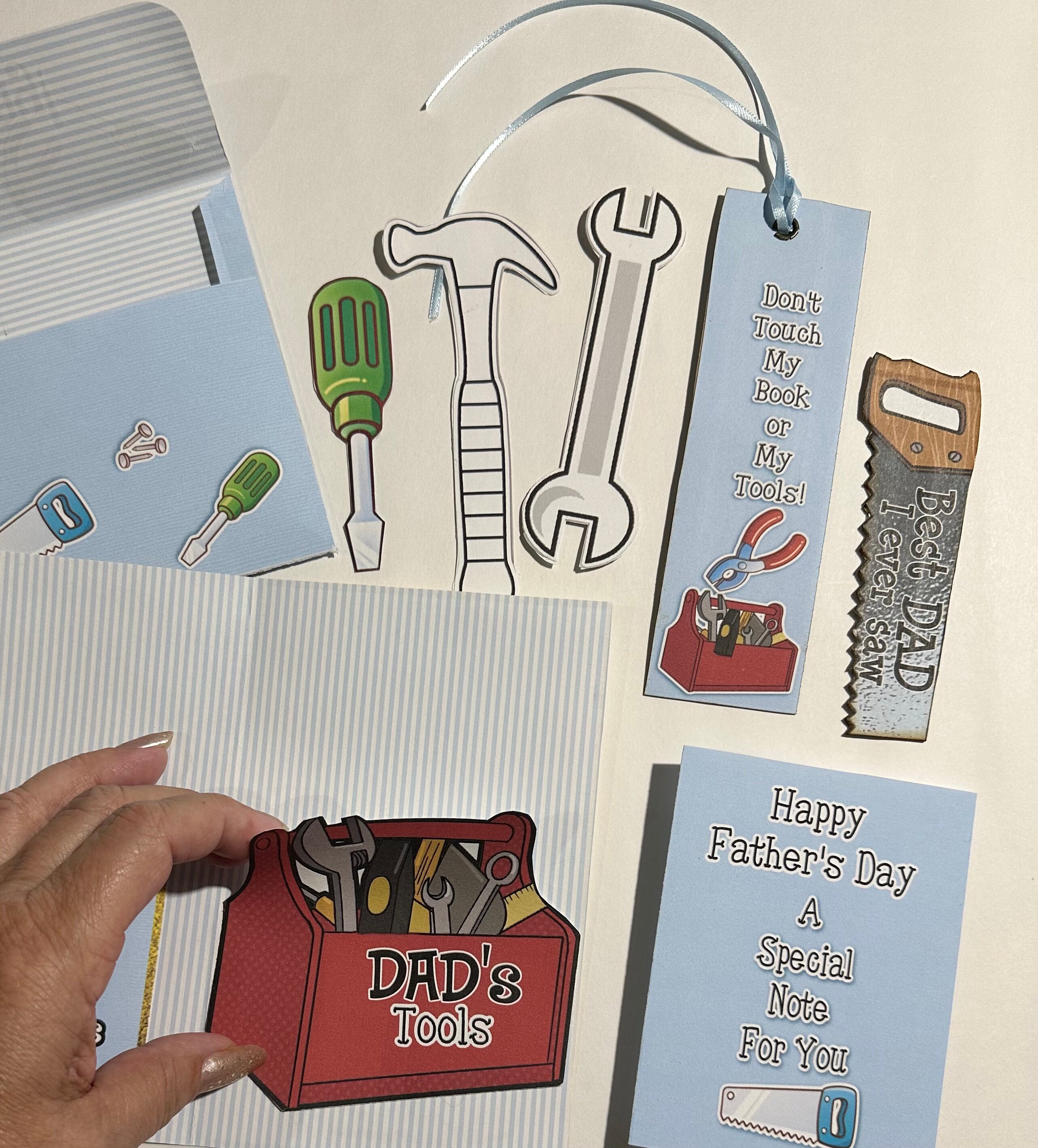 DAD'S TOOLBOX CARD Set Father's Day Card Envelope Etsy