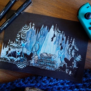Hollow Knight A5 Watercolour Print - &quot;Blessing&quot;