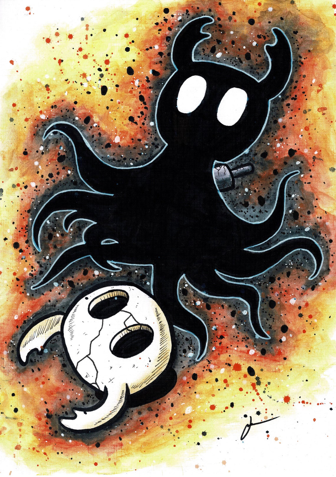 Hollow Knight A5/A4 Street Art Print - "shade" - Etsy