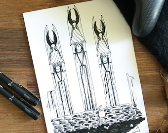 Hollow Knight A5/A4 Street Art Print leap - Etsy