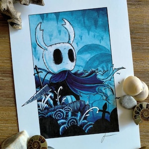 Hollow Knight Character Print - &quot;The Knight&quot;