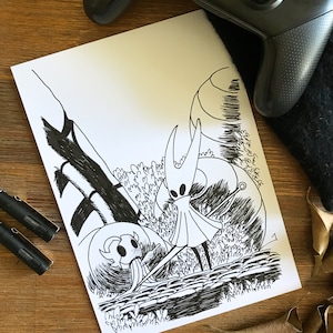 Hollow Knight A5 Print - &quot;Come no closer, Ghost&quot;