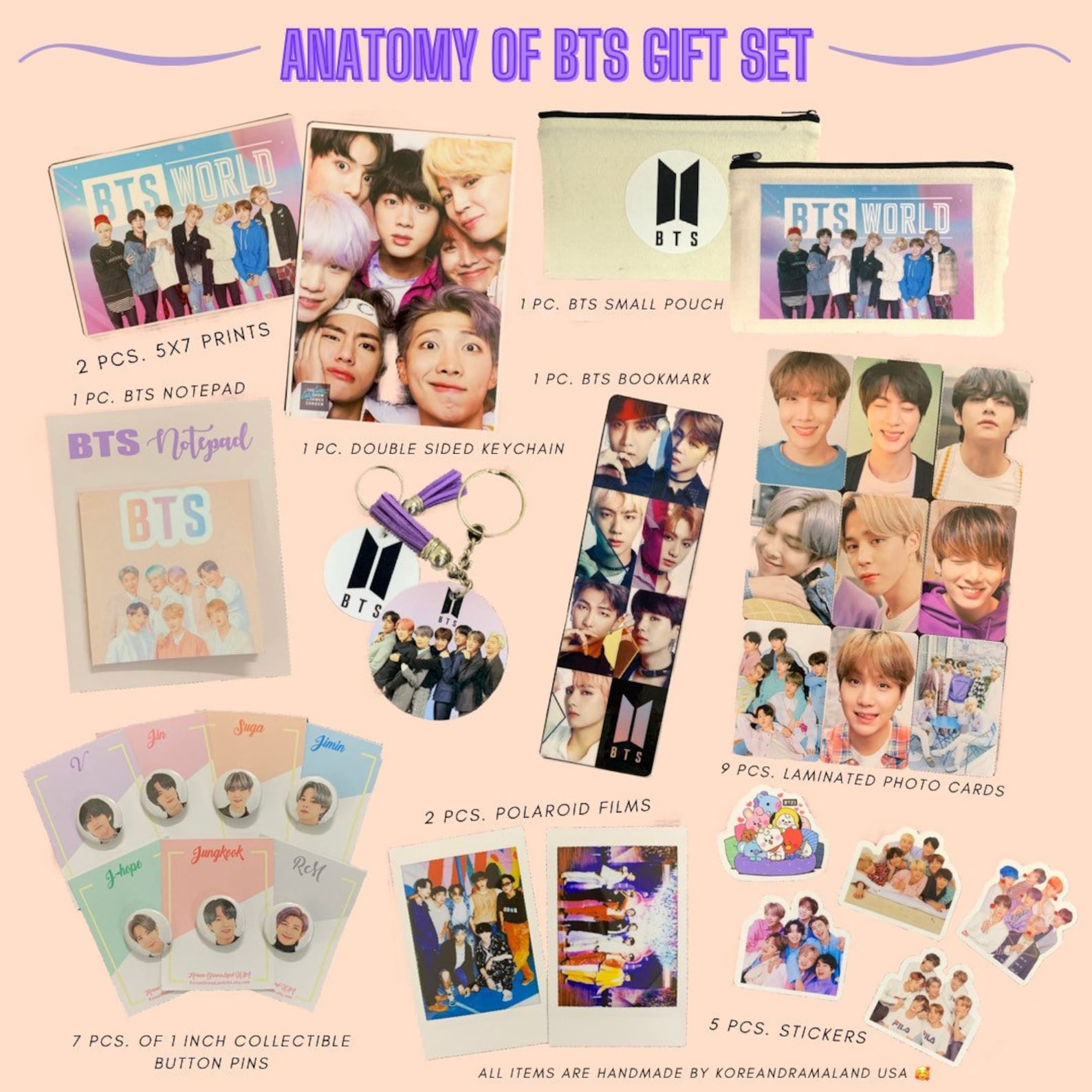 BTS Stationary Set OT7 Bangtan Sonyeondan Boys Collectibles Etsy