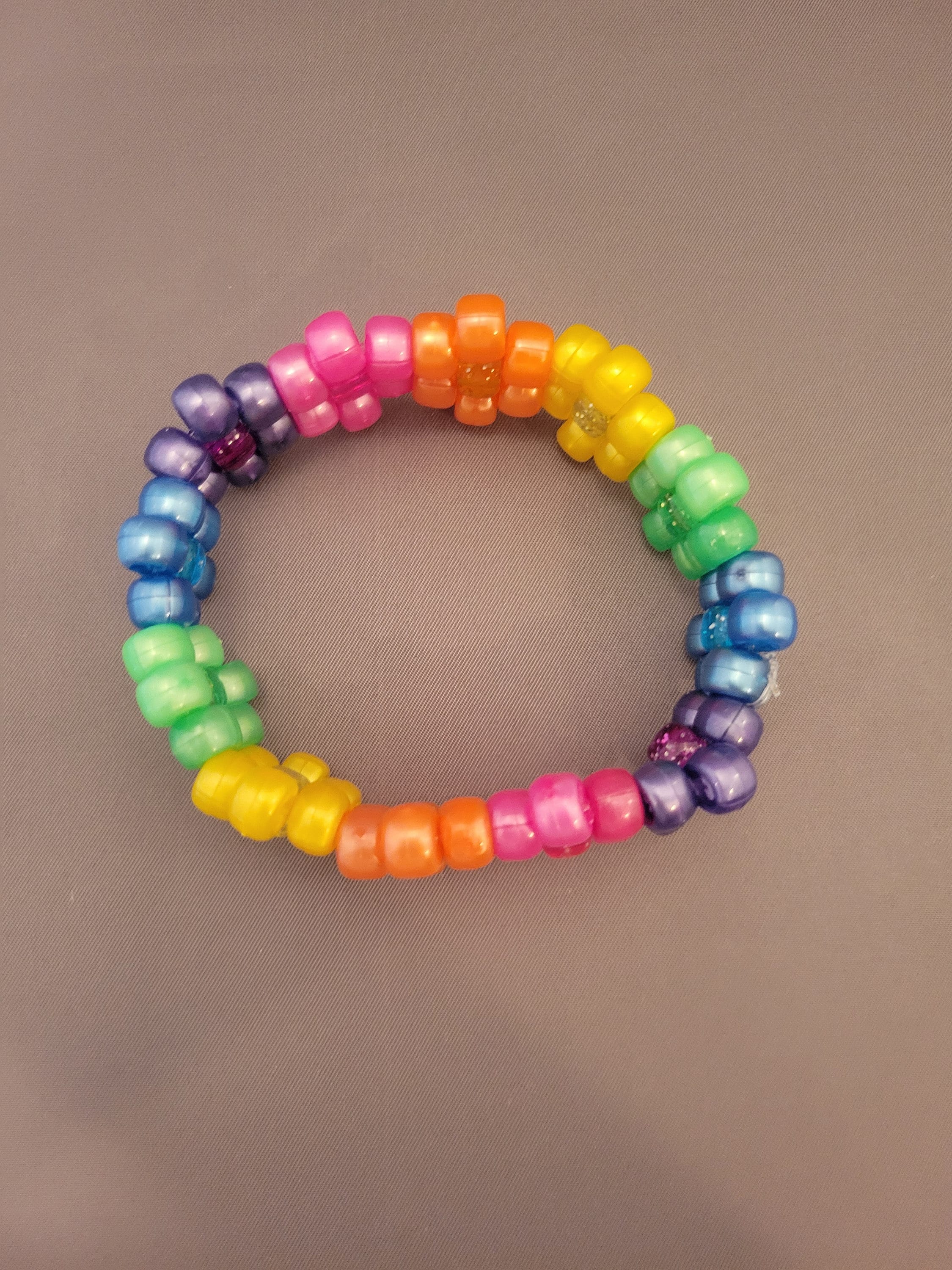 Rainbow flower kandi cuff Etsy
