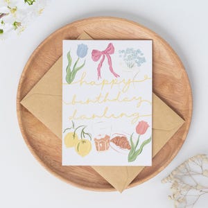 Carte d'anniversaire girly, cartes de joyeux anniversaire chérie, carte d'anniversaire vierge pour quelqu'un de spécial