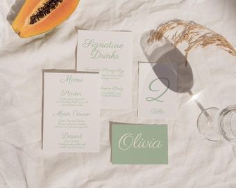 Whimsical & Modern Editable Dinner Party Menu Template, Wedding Menu Digital Template, Modern Handwritten Style, Bridal Shower, Birthday