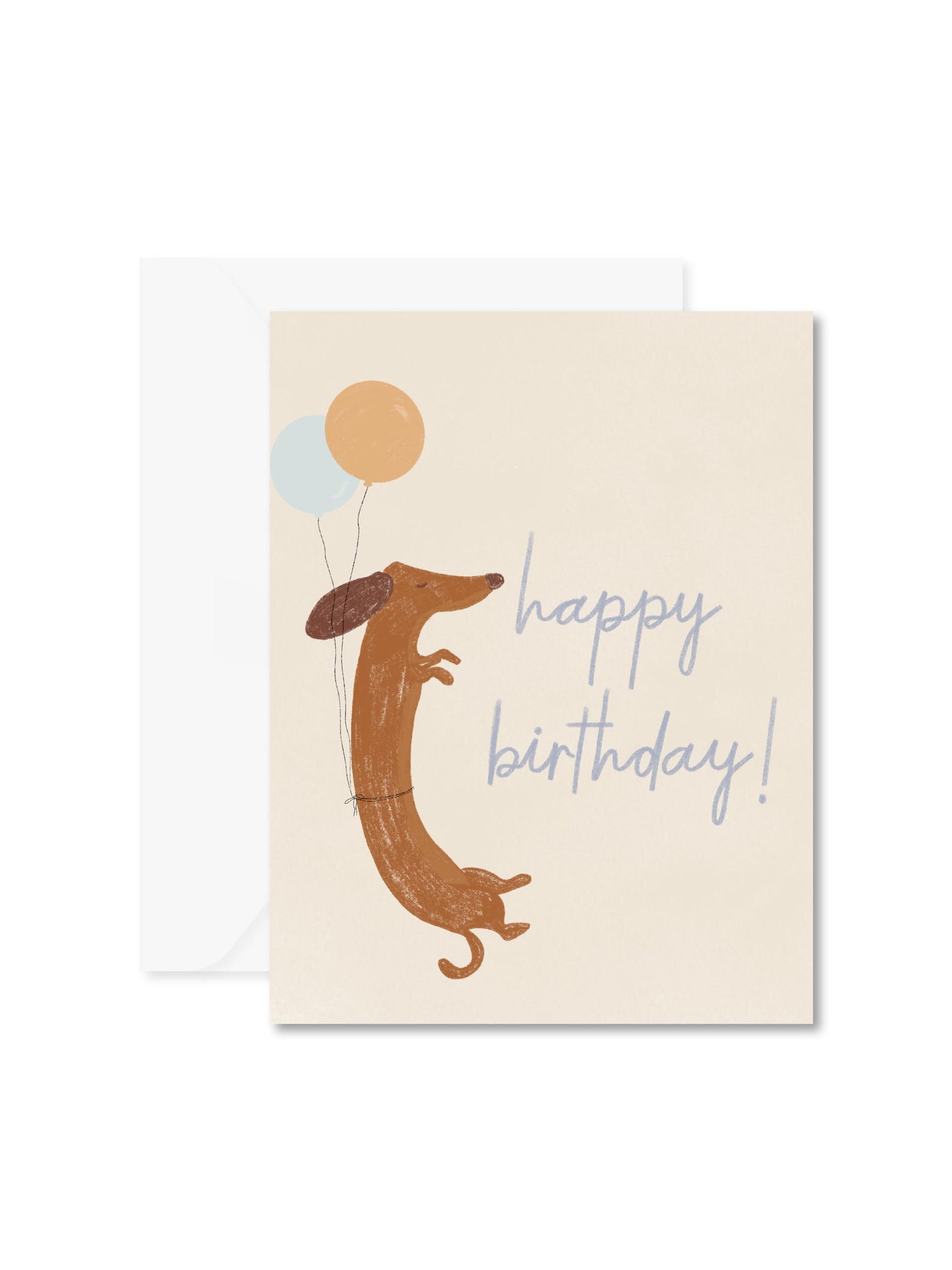 Birthday Dachshund With Balloons Card, Wiener Dog Card, Birthday Card ...