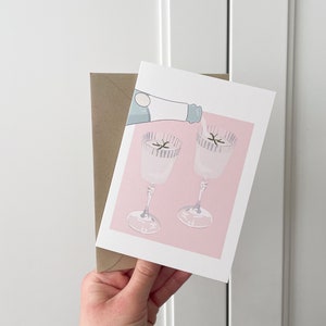 Carte de fête, carte d'anniversaire champagne, carte de mariage, amateur de champagne, carte d'anniversaire vierge pour quelqu'un de spécial