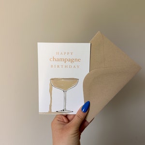 Carte d'anniversaire champagne, carte de fête, amateur de champagne, joyeux anniversaire, carte d'anniversaire vierge pour quelqu'un de spécial