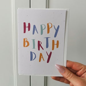 Carte de voeux de joyeux anniversaire, carte d'anniversaire colorée, joyeux anniversaire, carte d'anniversaire vierge pour quelqu'un de spécial