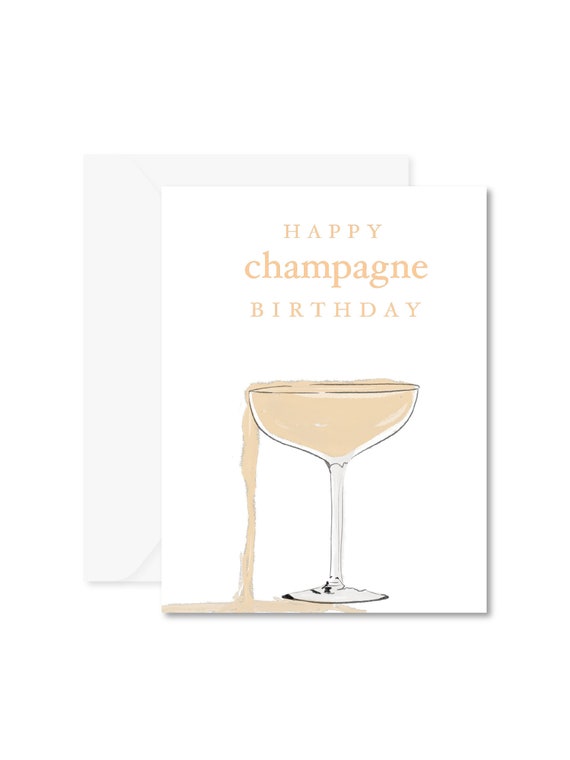 Champagne Birthday Card Celebration Card Champagne Lover - Etsy Canada