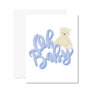 Oh Baby, carte de nouveau-né, carte de voeux, carte de bienvenue, carte de bienvenue dans le monde, carte de nouveau-né, femme enceinte, nouvelle maman
