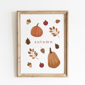 Herbst Vibes Kunstdruck, Herbst Dekor, Herbst Wohndekor, Aquarell Kürbisse, Wanddekor