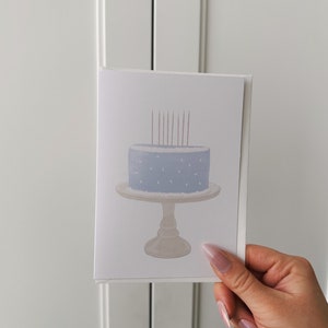 Gâteau d'anniversaire, carte de voeux, joyeux anniversaire, carte d'anniversaire vierge minimale pour quelqu'un de spécial