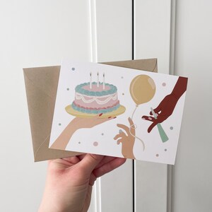 Quirky Happy Birthday Card, Birthday Gift, Vintage Cake & Party, Blank Birthday Card for Someone Special