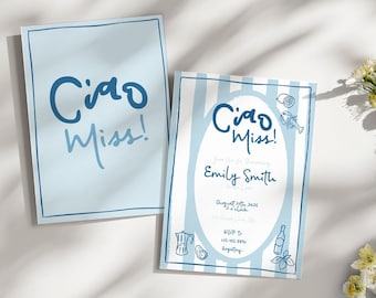 Italian Bridal Shower Invitation | Editable Corjl Template | Ciao Miss Invitation | Amalfi Coast Bridal Shower | Mediterranean Lemon Theme