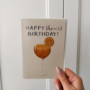 Carte d'anniversaire Happy Hour, carte Aperol Spritz A2