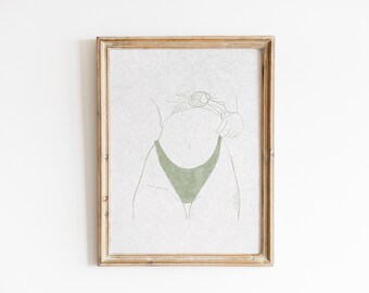 Line Art Woman Art Print, Minimal Wall Art, Sexy Home Decor, Body Art Wall Decor