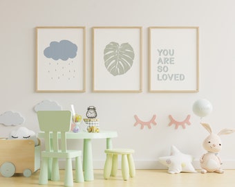 Nursery Bundle Digital Download, Playroom Wall Art, Toddler Wall Art, Nursery Decor, Boho Nursery Prints, Earthy Tones
