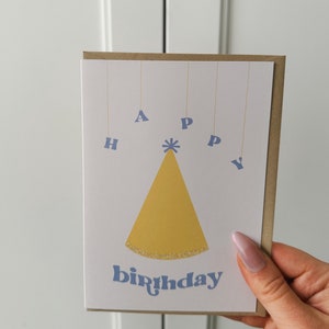Chapeau d'anniversaire, Carte de voeux, Joyeux anniversaire, Carte de célébration d'anniversaire, Cartes d'anniversaire