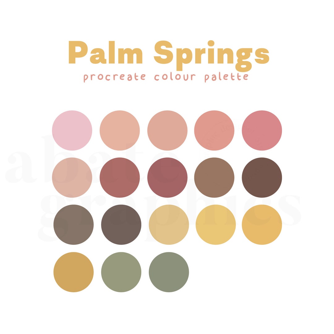 Palm Springs Procreate Swatches, Colour Palette Digital Download, iPad ...
