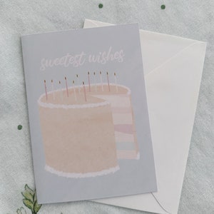 Meilleurs voeux, joli gâteau d'anniversaire, carte de voeux, carte d'anniversaire, joyeux anniversaire, carte d'anniversaire vierge pour quelqu'un de spécial