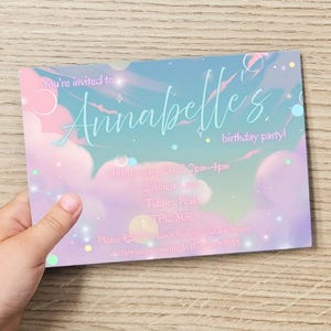 Editable Party Invite Canva Template - Honmoon Clouds Kpop Hunters Inspired Invitation Customisable Digital Download Kids Teens Young Adults