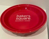 Fiestaware Scarlet Red Pie Plate-(Discontinued color)-bakers square logo inside