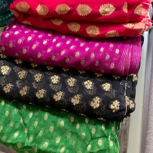 Chiffon Pure Banarsi Fabric, 50&quot; Wide, Sells by Yard