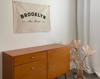 Bandera de lona con nombre personalizado, decoración para colgar en la pared de la guardería