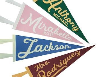Banderín de fieltro personalizado: banderín con nombre personalizado, decoración para habitación infantil