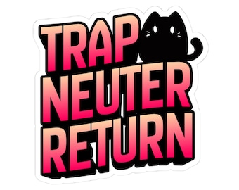 Pegatina de captura, esterilización y devolución / Pegatina troquelada para la defensa del rescate y la esterilización de gatos