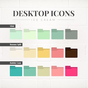 15 Iconos de carpeta de escritorio / Colección de helados, Windows / Mac, organización de iconos, organizador de escritorio