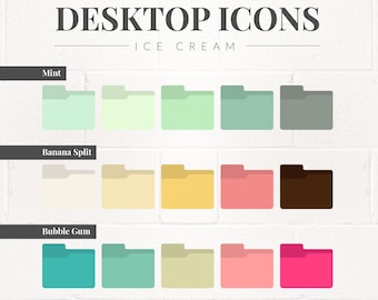 15 Iconos de carpeta de escritorio / Colección de helados, Windows / Mac, organización de iconos, organizador de escritorio
