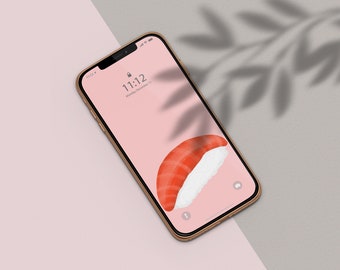 Fondo de pantalla de sushi de atún 2D / Iphone / Android