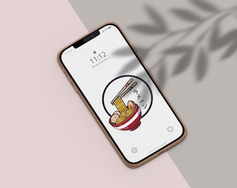 2D Ramen Wallpaper / Iphone / Android / ン ン ン, Ramen, Fideos, Huevo, Comida