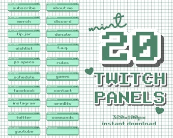 Paneles de Twitch de Mint Pixels